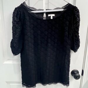 Joie Black Lace Blouse Med